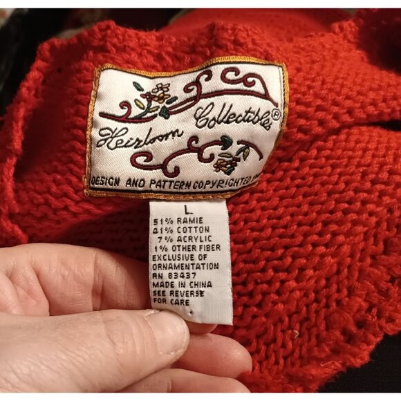 Vintage Heirloom Collectibles Heavily Embroidered Christmas Tree Sweater READ - Picture 6 of 6